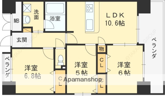 大阪府大阪市福島区鷺洲５ 野田阪神駅 3LDK マンション 賃貸物件詳細