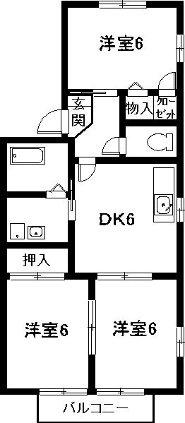 ディアス悠久 1階 3DK 賃貸物件詳細