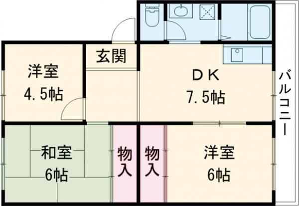兵庫県神戸市北区甲栄台１ 山の街駅 3DK マンション 賃貸物件詳細