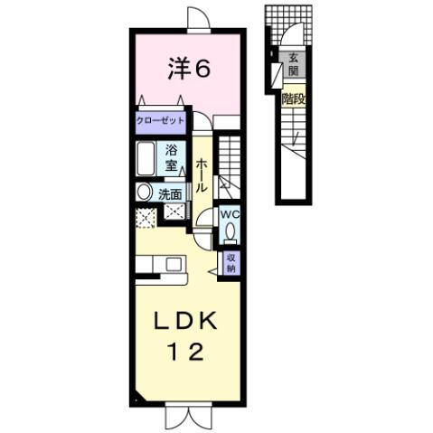 レジデンスひまわり 2階 1LDK 賃貸物件詳細