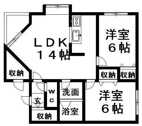 北海道札幌市清田区平岡四条３ 大谷地駅 2LDK アパート 賃貸物件詳細