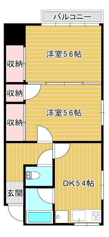 内村コーポ 2階 2DK 賃貸物件詳細