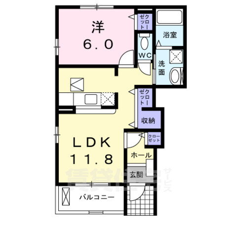 滋賀県栗東市中沢１ 草津駅 1LDK アパート 賃貸物件詳細