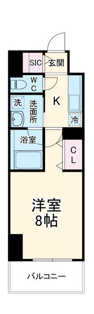 Ｃｅｎｔｒａｌ　Ｓ　砂山町 9階 1K 賃貸物件詳細