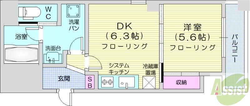 北海道札幌市東区北十六条東１５ 環状通東駅 1DK マンション 賃貸物件詳細