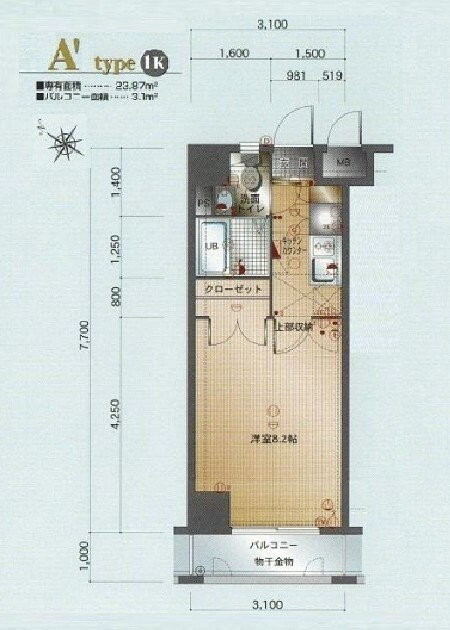福岡県福岡市博多区博多駅前４ 博多駅 1K マンション 賃貸物件詳細