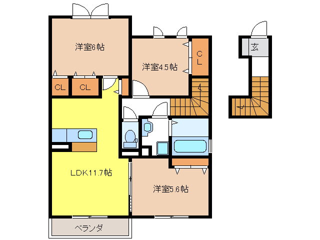 岐阜県岐阜市旦島２ 3LDK アパート 賃貸物件詳細