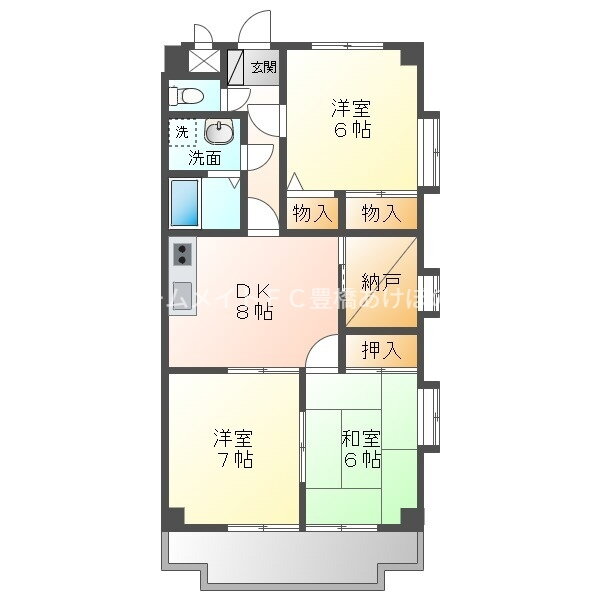 愛知県豊橋市つつじが丘３ 豊橋駅 3SDK マンション 賃貸物件詳細