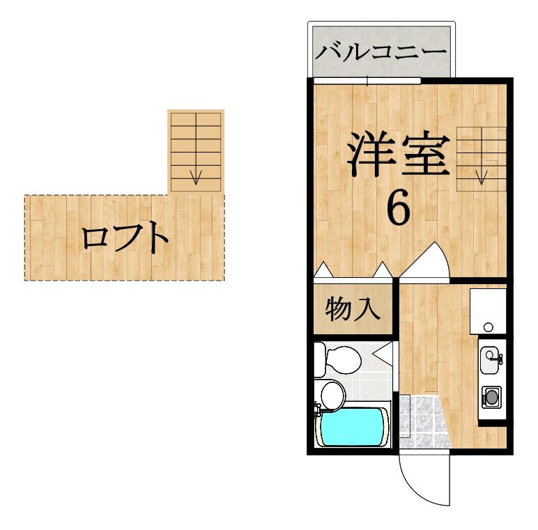 パレス八木第２ 2階 1K 賃貸物件詳細