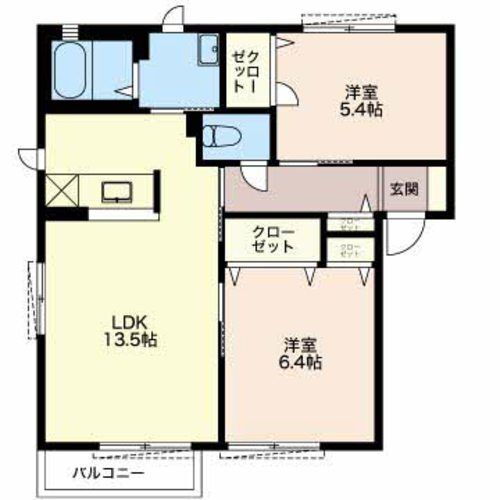 メルドゥー？Ｃ 2階 2LDK 賃貸物件詳細