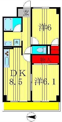 埼玉県三郷市早稲田３ 三郷駅 2DK マンション 賃貸物件詳細