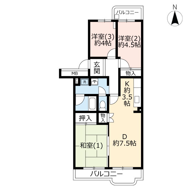 神奈川県横浜市緑区霧が丘３ 十日市場駅 3DK マンション 賃貸物件詳細