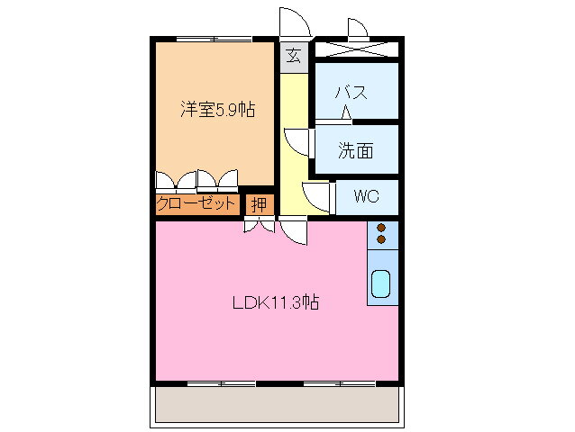 三重県津市川方町 久居駅 1LDK アパート 賃貸物件詳細