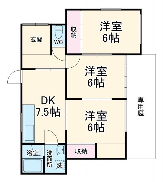 岩田西１２２９貸家 3DK 賃貸物件詳細