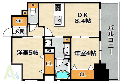 エステムプラザ神戸大開通ルミナス 6階 2DK 賃貸物件詳細