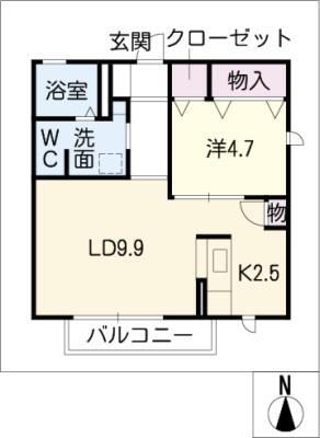 愛知県名古屋市緑区水広１ 徳重駅 1LDK アパート 賃貸物件詳細