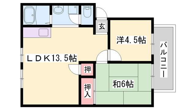 兵庫県姫路市飯田３ 亀山駅 2LDK アパート 賃貸物件詳細