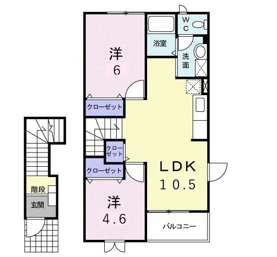 ホ－スブリッジＩＩＩ 2階 2LDK 賃貸物件詳細