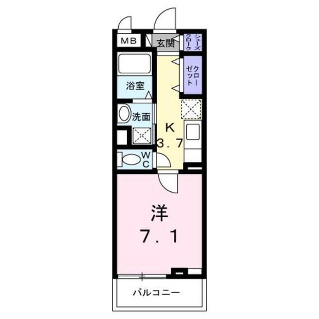 ニューインサイド 2階 1K 賃貸物件詳細