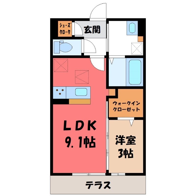 栃木県足利市福居町 東武和泉駅 1LDK アパート 賃貸物件詳細