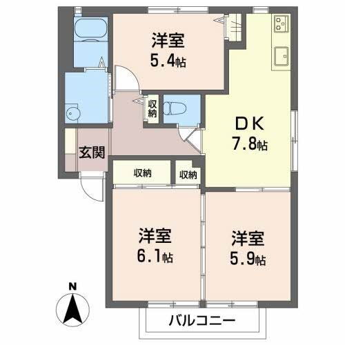 三重県四日市市大治田１ 追分駅 3DK アパート 賃貸物件詳細