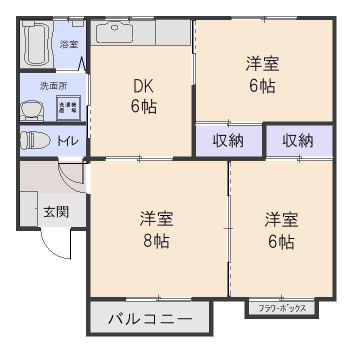 青森県八戸市長苗代３ 長苗代駅 3DK アパート 賃貸物件詳細