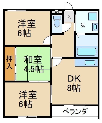 ハイクレスト宮之阪 2階 3DK 賃貸物件詳細