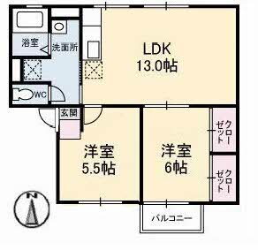 鳥取県米子市西福原８ 2LDK アパート 賃貸物件詳細