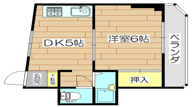 ラクーン箕面 2階 1DK 賃貸物件詳細
