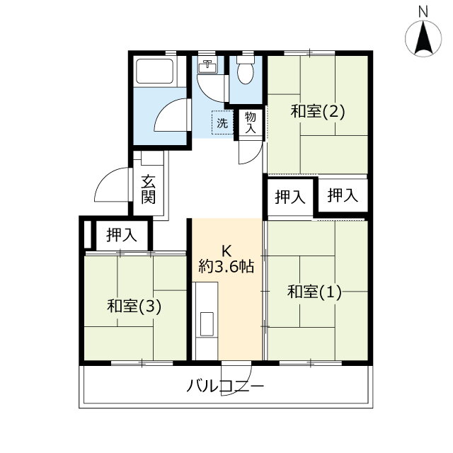 ＵＲ善行 5階 3K 賃貸物件詳細
