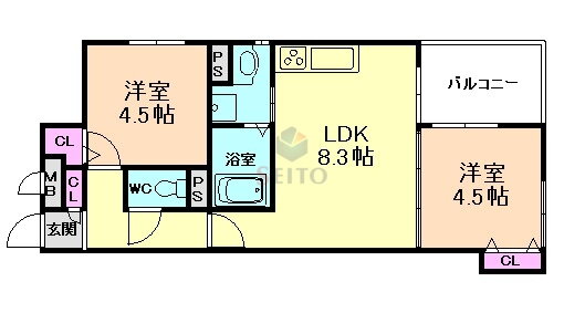 大阪府大阪市西淀川区佃２ 千船駅 2LDK アパート 賃貸物件詳細