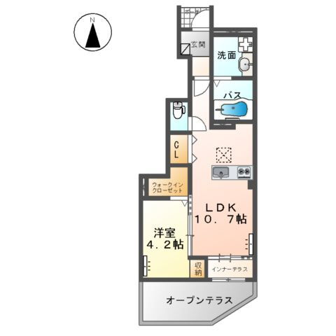 群馬県高崎市日高町 井野駅 1LDK アパート 賃貸物件詳細