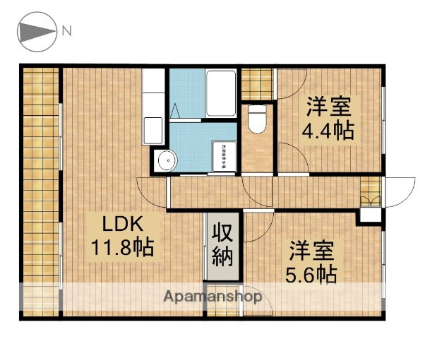 フロントヒルズＩＩＩ 3階 2LDK 賃貸物件詳細