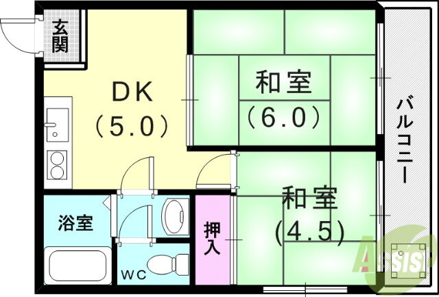 兵庫県神戸市長田区西山町３ 長田駅 2DK マンション 賃貸物件詳細