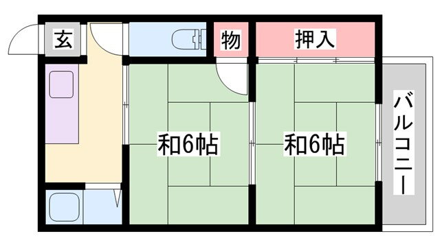 兵庫県姫路市増位本町２ 野里駅 2K マンション 賃貸物件詳細