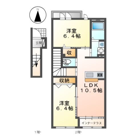 愛知県あま市上萱津八剱 須ケ口駅 2LDK アパート 賃貸物件詳細