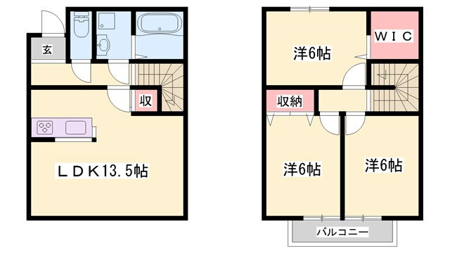 アイフィールコート　Ｂ棟 2階 3LDK 賃貸物件詳細