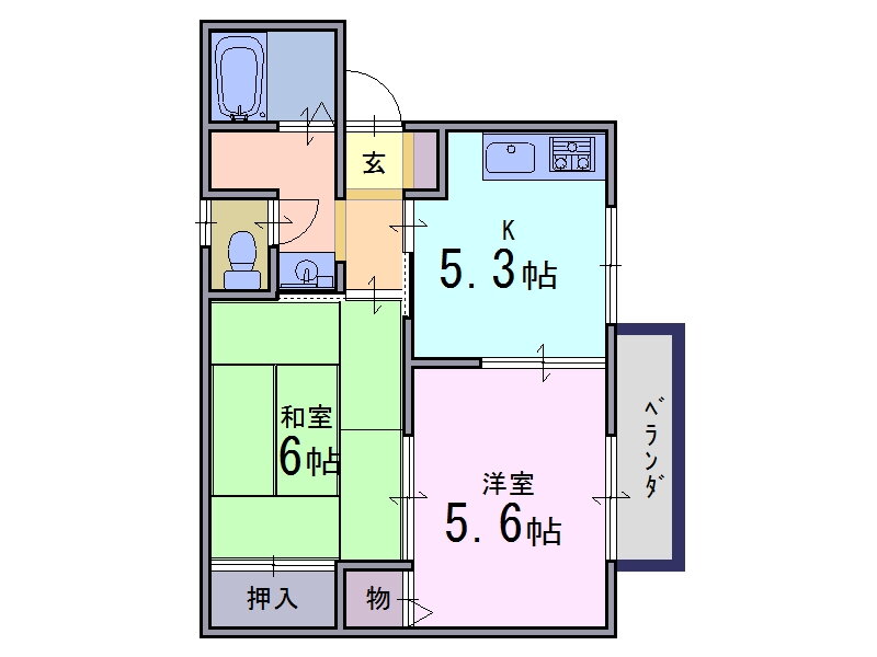 奈良県大和高田市旭北町 高田駅 2K アパート 賃貸物件詳細