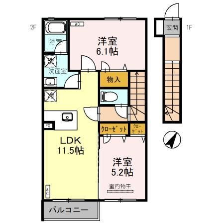 茨城県古河市けやき平１ 古河駅 2LDK アパート 賃貸物件詳細