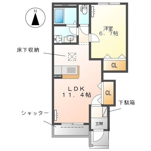 埼玉県久喜市上川崎 東鷲宮駅 1LDK アパート 賃貸物件詳細