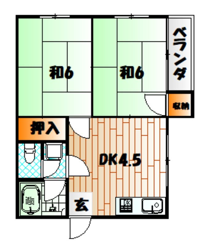 砂津２丁目賃貸 2階 2DK 賃貸物件詳細