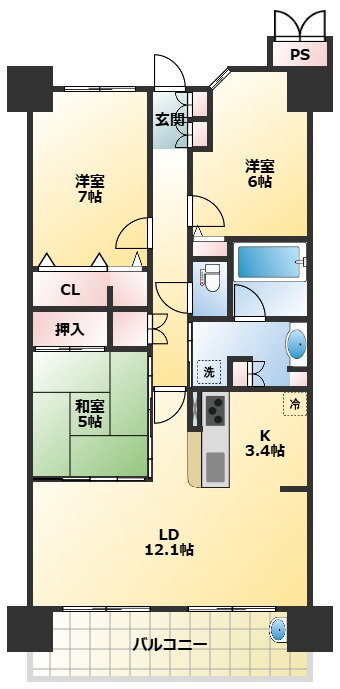 大阪府大阪市平野区平野元町 平野駅 3LDK マンション 賃貸物件詳細