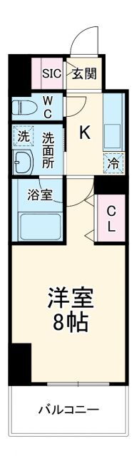Ｃｅｎｔｒａｌ　Ｓ　砂山町 8階 1K 賃貸物件詳細