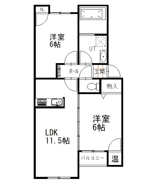 北海道釧路市昭和中央３ 釧路駅 2LDK アパート 賃貸物件詳細