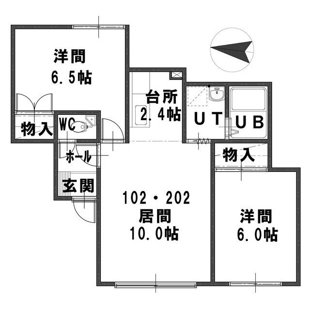 ルミエール美園 2階 2LDK 賃貸物件詳細