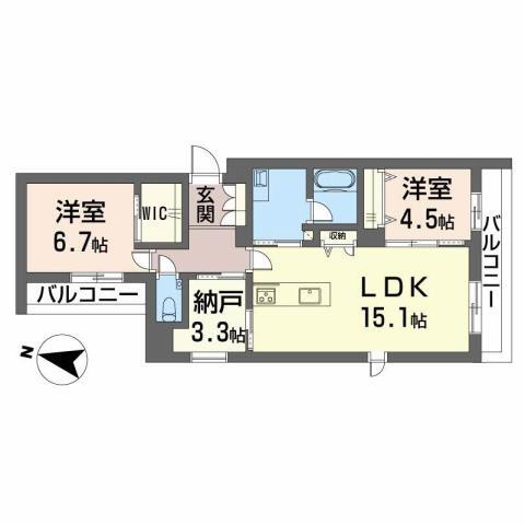 福岡県福岡市中央区鳥飼３ 西新駅 2LDK マンション 賃貸物件詳細
