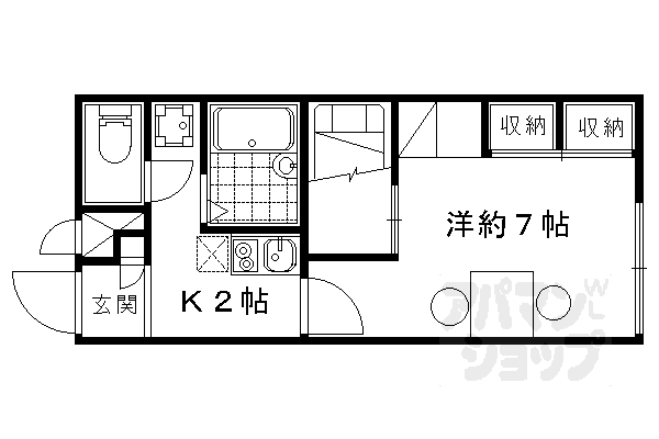 京都府京都市山科区厨子奥若林町 山科駅 1K アパート 賃貸物件詳細