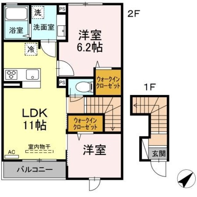 エクセリア上石原 2階 2LDK 賃貸物件詳細