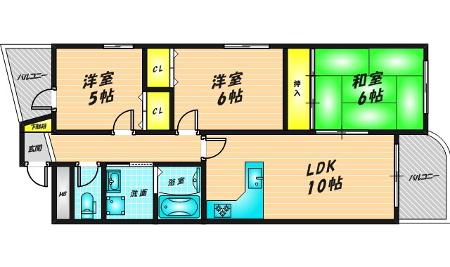 大阪府東大阪市横枕西 荒本駅 3LDK マンション 賃貸物件詳細