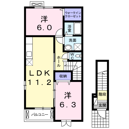 滋賀県栗東市下戸山 手原駅 2LDK アパート 賃貸物件詳細